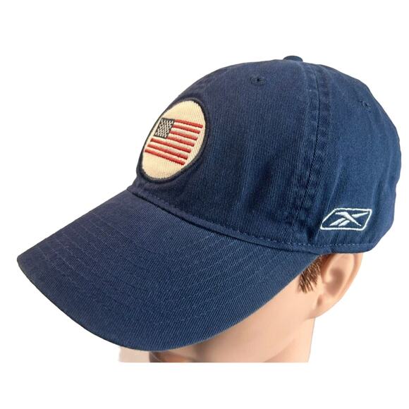 Reebok United States -American Flag-Baseball Hat Adjustable Embroidered Blue Cap - Picture 2 of 5